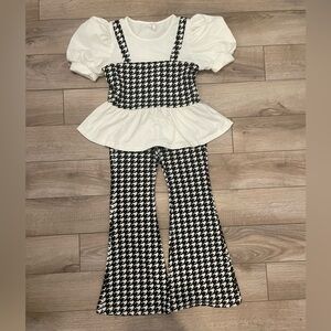 Kids Black and White Houndstooth Matching Set EXCELLENT CONDITION